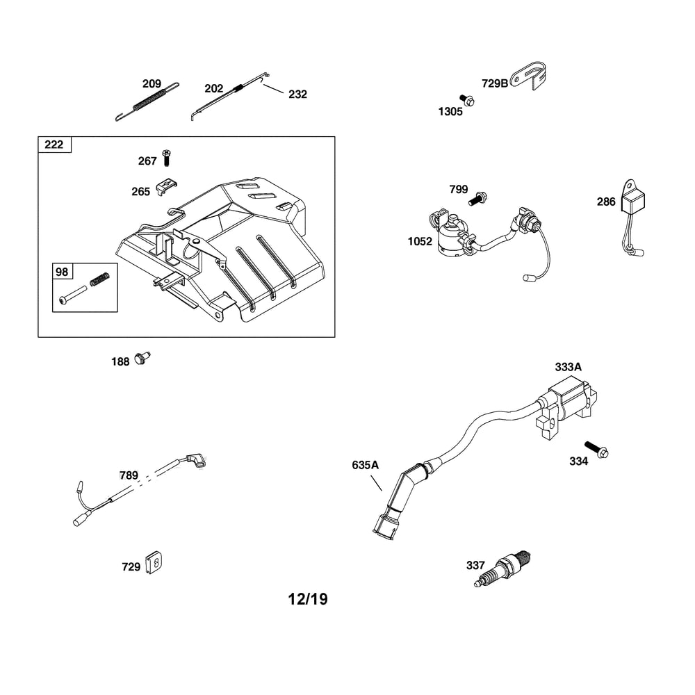 Engine >> Air Cleaner/Alternator/Armature/Ignition Diagram and Parts List for  Briggs and Stratton Generator